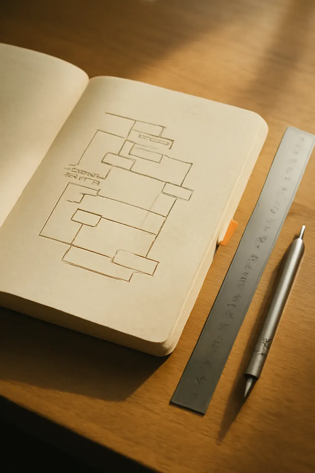 A technical manual with diagrams on an engineering desk